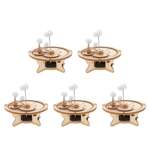 5Pcs Solar System Wooden Puzzle Model DIY Assembly Science Toy Decor 2