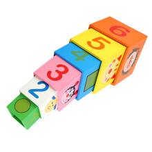 12Pcs Kids Wooden Square Blocks Parent Child Interactive Play Toy