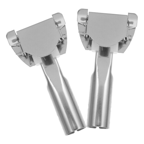 8Pcs Iron Mop Pole Clamps Silver Chrome Mop Stick Holders 1