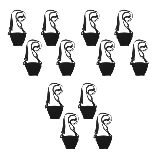 12Sets Black Neoprene Wine Glass Insulators with Sturdy Nylon Lanyards 2