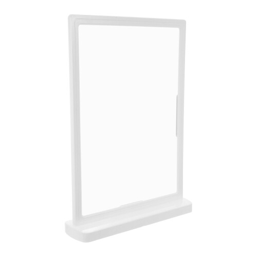 3Pcs White Plastic Sign Holder Table Menu Display Stand for Office Use 2