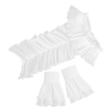 4Sets Soft White Polyester Lace Collar and Costume Wrist Cuffs Set