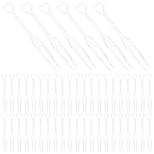 2000Pcs Clear Plastic Buffet Forks Mini Dessert Picks for Party Snacks