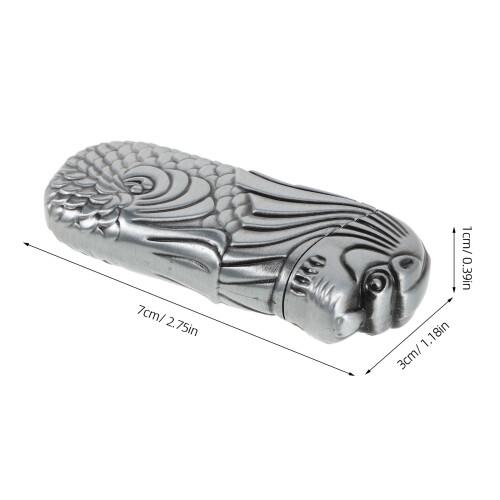 Silver 3D Relief Metal Lighter Case Flip Top Outdoor Accessory 1