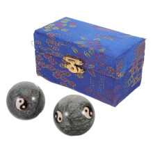 5Paren Handmassage Baoding Balls Grijs Met Unieke Panda & Bamboe