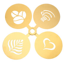 16Pcs Gold Stainless Steel Coffee and Cake Stencils Reusable Latte Art