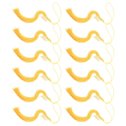 60Pcs Golden Graduation Tassel Pendant for Caps Polyester Metal Charm 1