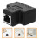 12Pcs Black Lan Splitter Ethernet Cable Adapter Dual Female Connector 10