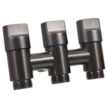 4Pcs Stainless Steel Shower Splitter 3-Way Valve Dark Grey Home Use