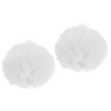 4Pcs Soft White Plush Bunny Tail Clips Pom Poms for Costume Parties
