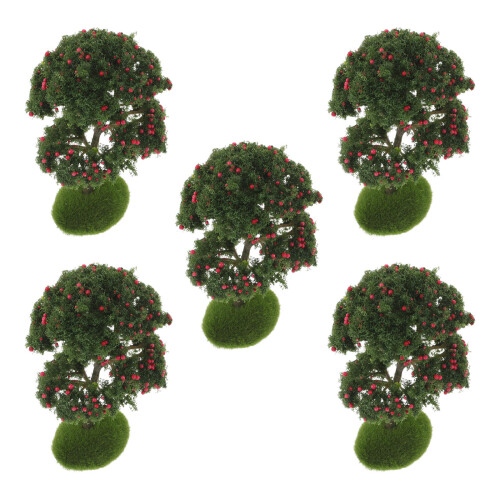 20Pcs Realistic Red Mini Trees for Model Building and Micro Landscape 1