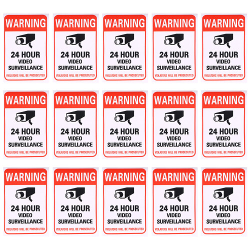 200Pcs Adhesive Video Warning Stickers Durable Security Warning Labels