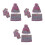 3Pièces Ensemble Violet Bonnet Hiver 6