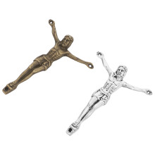 8Pcs Alloy Jesus Cross Charm Silver Religious Pendants for DIY Jewelry