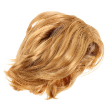 5Pcs Golden Synthetic Mens Wig Short Hair Realistic Look for Costume