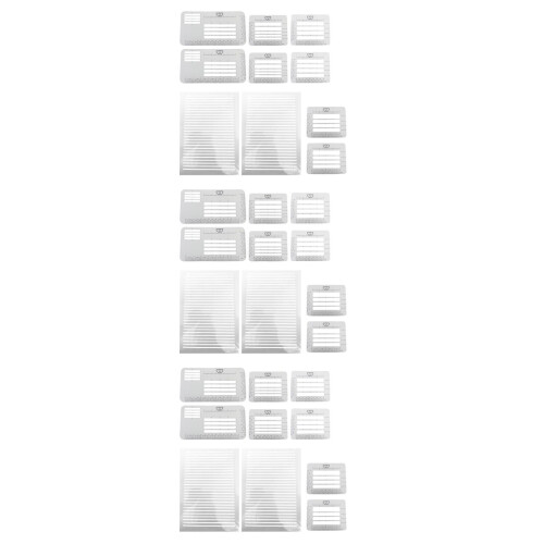 3Sets Durable White Plastic Lettering Guide Stencils for Office Use 2