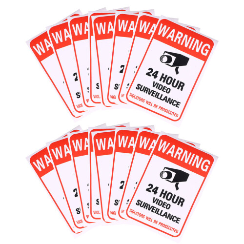 200Pcs Adhesive Video Warning Stickers Durable Security Warning Labels 1