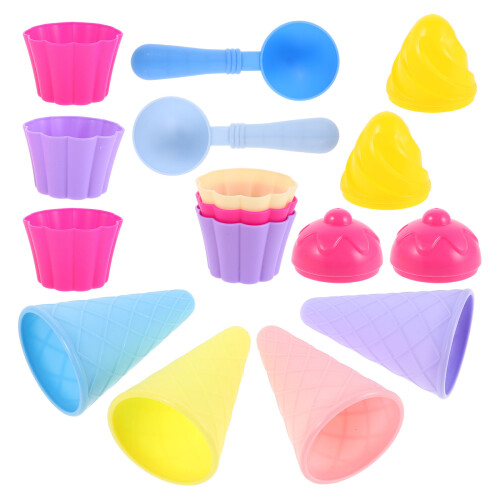 12Sets Multipurpose Plastic Ice Cream Cone Toys Assorted Colors 1