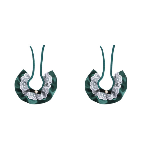 2Pièces Colliers Pour Chat En Dentelle Vert Avec Nœud Perles 2