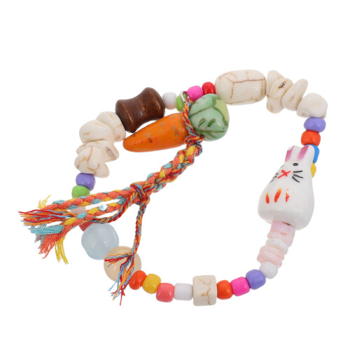 2Pcs Easter Bunny Bracelet Adjustable Elastic Cord Decor 1