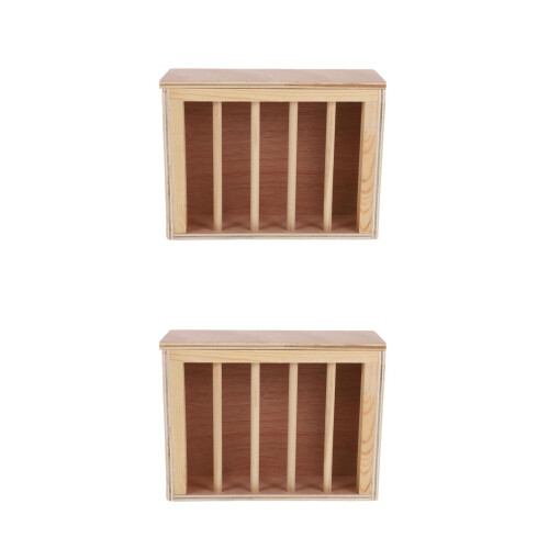 2Pièces Support À En Bois Khaki Pour Petite 2