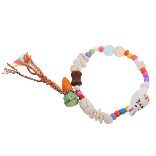 2Pcs Easter Bunny Bracelet Adjustable Elastic Cord Decor 2