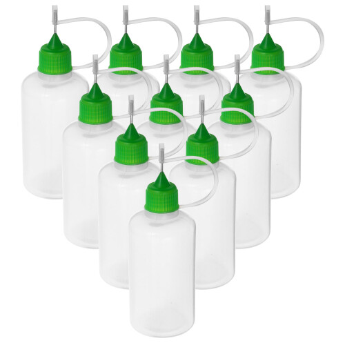 40Pièces Flacons Applicateurs Colle Plastiques Verts Pour Usage Précis 1
