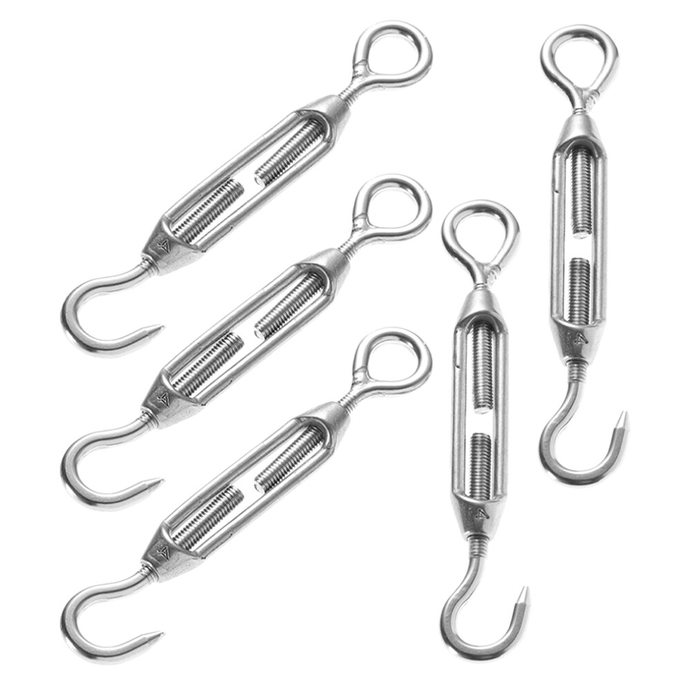10Pcs Silver Adjustable Turnbuckle Stainless Steel Wire Rope Tensioner 3584274484959