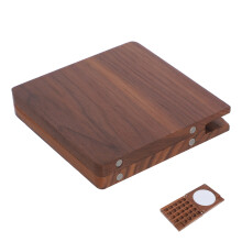 2Pcs Artisan Walnut Wood Paint Palettes Brown Portable Watercolor Set
