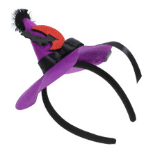 2Pcs Halloween Party Headband Witch Hat Skull Bow Hair Hoop Decor