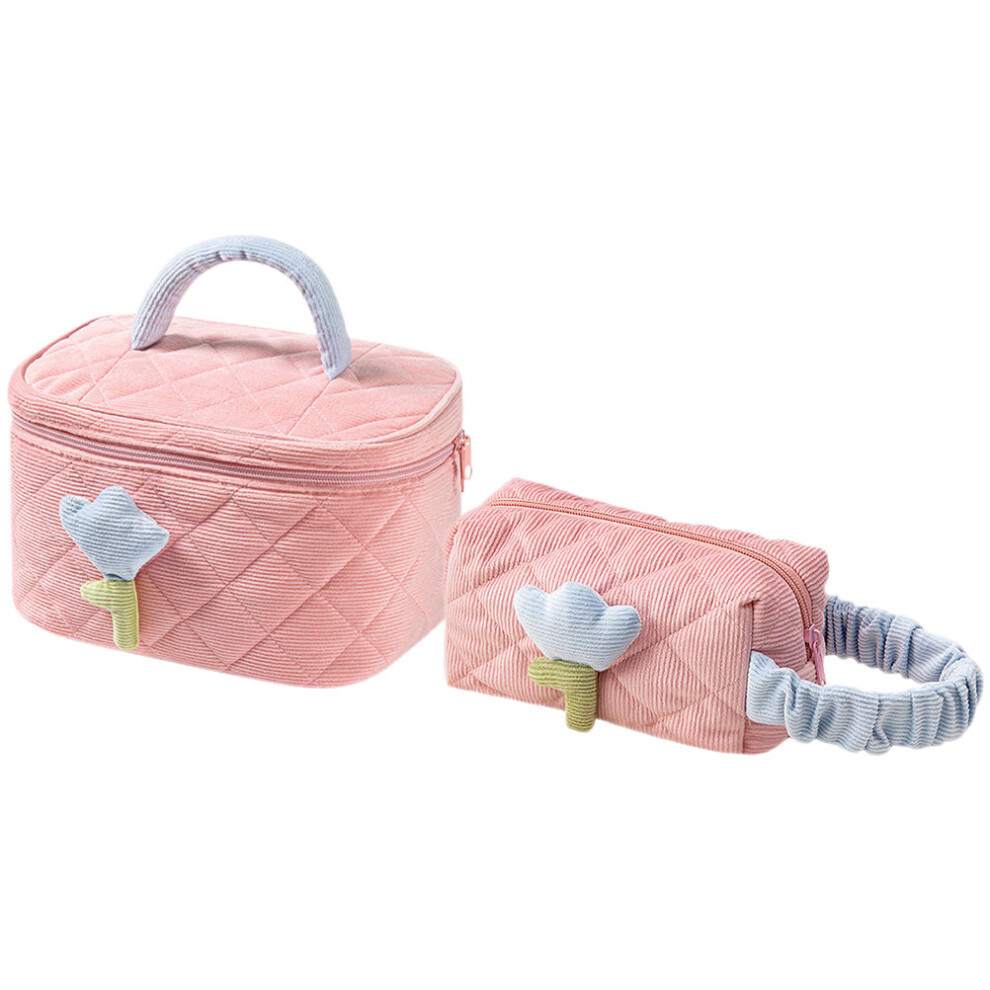 Solustre 10Pcs Durable Quilted Toiletry Bags For Women Travel Makeup Organizer