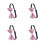 4Pcs Pink Glitter Bow Ties Men Pre-Tied Adjustable Formal Accessory 7
