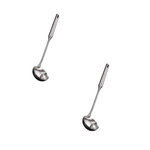 2Pcs Stainless Steel Kitchen Oil Soup Separator Spoon with Long Handle 2