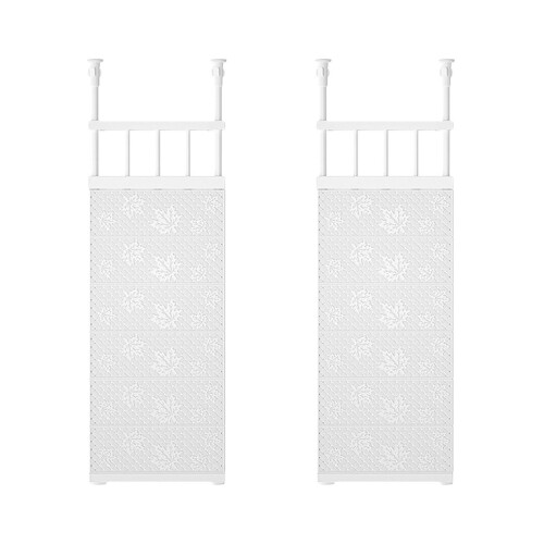 2Pcs Retractable Wardrobe Partition Shelf White Plastic Storage Rack 1