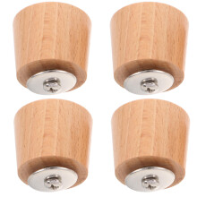 24Pcs Natural Beech Wood Pot Lid Knob Replacement for Cookware Beige