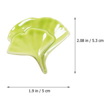 2Pcs Ceramics Chopsticks Spoon Rests Ginkgo Leaf Dinner Decor