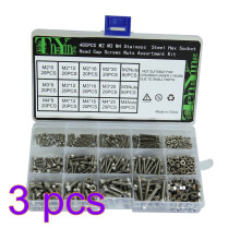 1440Pcs Silver Socket Head Screws and Nuts Metric Bolts Assortment Kit
