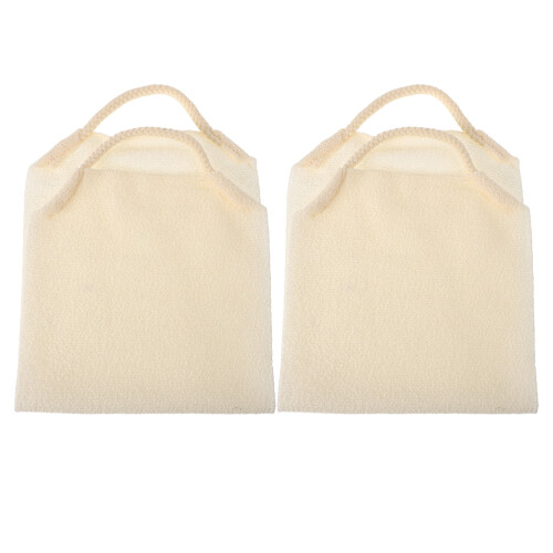 8Pcs Stretchable Beige Back Exfoliating Shower Scrubber Towel for Home