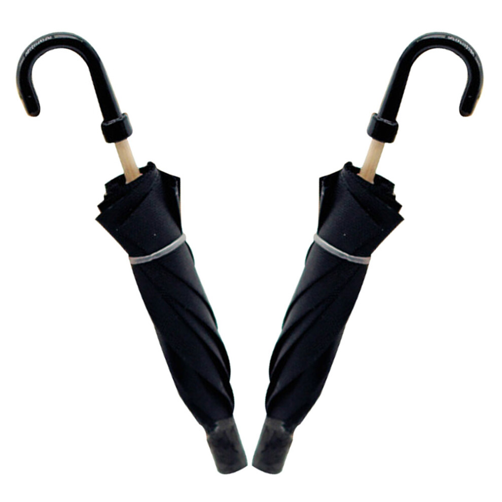 Photos - Doll Accessories 6Pcs Black Mini Umbrella Miniature Vintage Dollhouse Decor Accessories