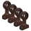 4Pcs Dark Brown Wood Curtain Rod Brackets Sturdy Decorative Wall Mount 1