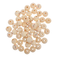200Pcs Durable Light Yellow Wooden Beads for DIY Doll Heads and Crafts