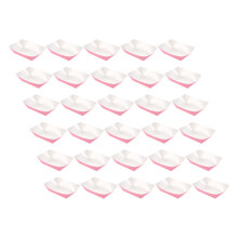 120Pcs Kraft Paper Taco Trays Pink Boat Plates for Party Snack Serving