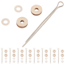 50Sets Beige DIY Bear Doll Joints Wood Metal 360 Rotatable Connectors