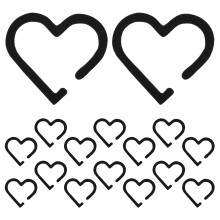 40Pcs Black Acrylic Heart Drink Tags Reusable Wine Glass Party Markers