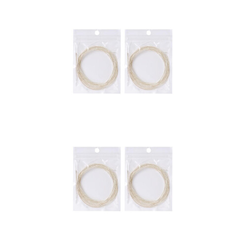 2Pcs Beige Acoustic Guitar Strings Steel Core Durable Replacement Set 2