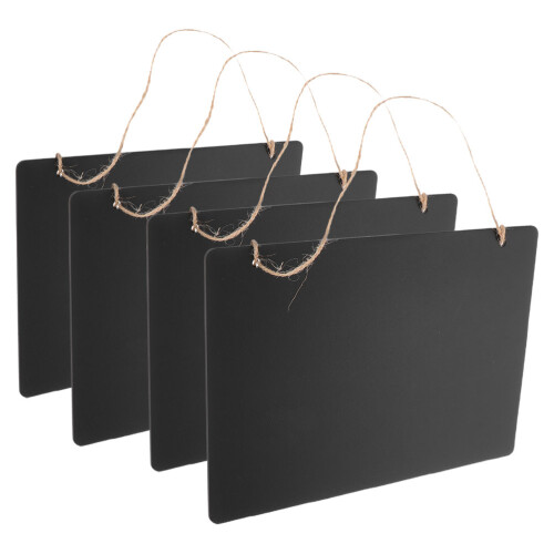 12Pcs Double Sided Wood Chalkboard Boards Black Hanging Message Boards 2