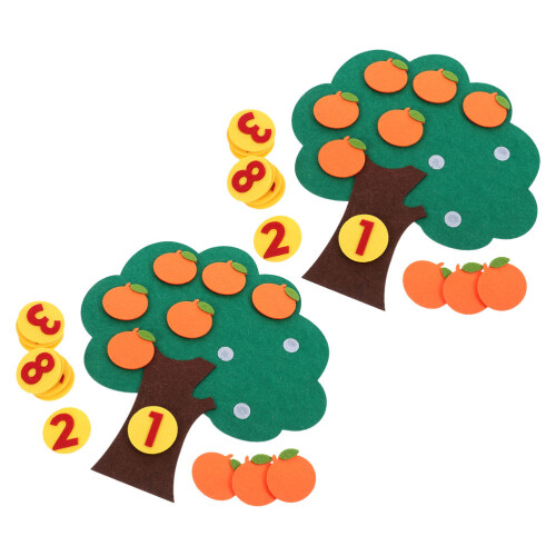 10Sets Bright Number Felt Orange Tree Kid's Preschool Learning Game 2