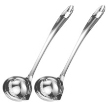 8Pcs Ergonomic Stainless Steel Fat Skimming Soup Ladle with Oil Filter