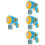 4Pcs Automatic Bubble Machine Kids Bubble Blower Sky-Blue Plastic 7