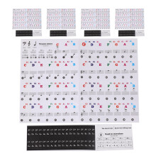10Pcs White Piano Key Stickers Removable Keyboard Notes for Practice